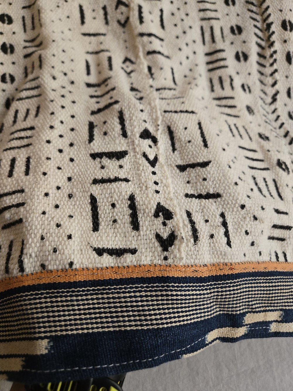 Open-Front Mudcloth Indigo Jacket in Navy & Cream Festival Bohemian HAL3 - Picture 11 of 11
